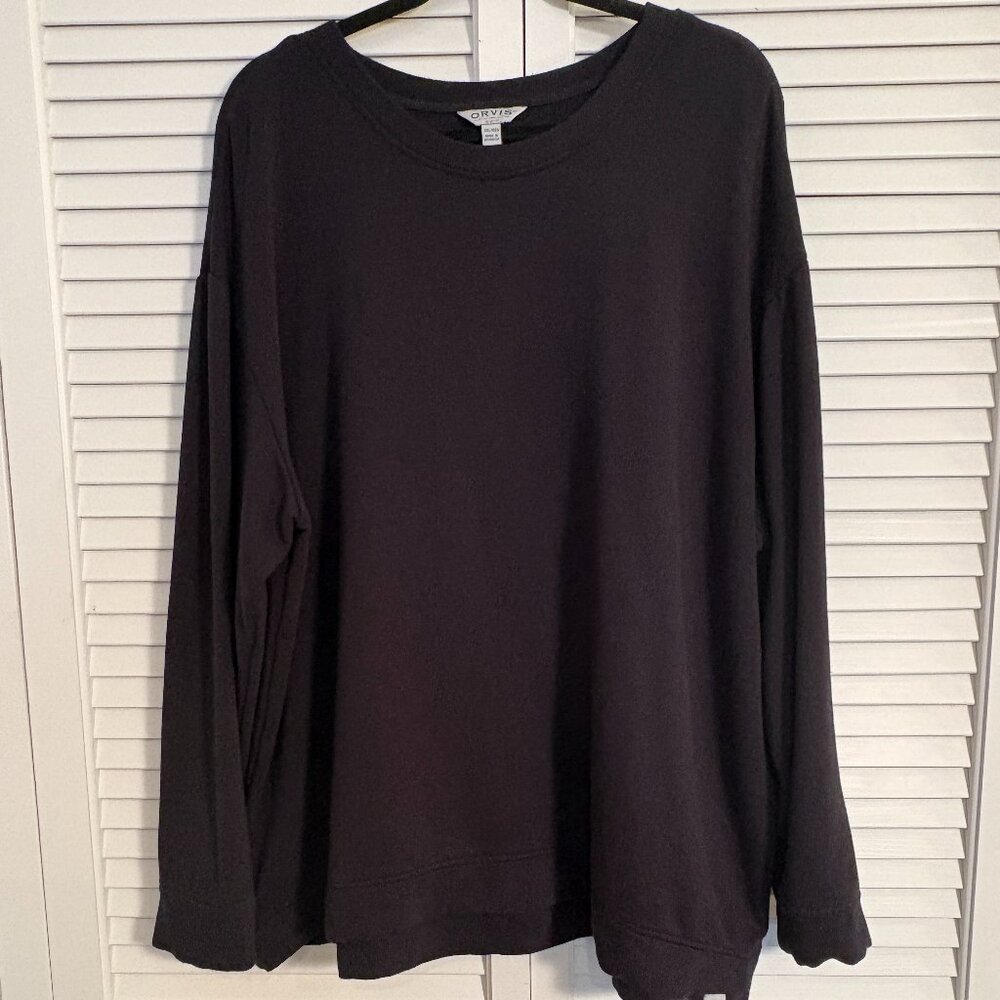 Orvis Black Pullover Fleece Sweatshirt